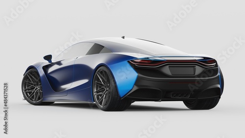 3D rendering of a brand-less generic concept car 