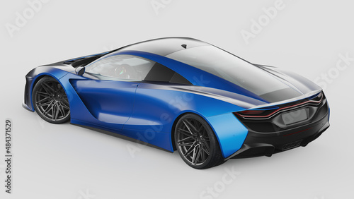 3D rendering of a brand-less generic concept car  