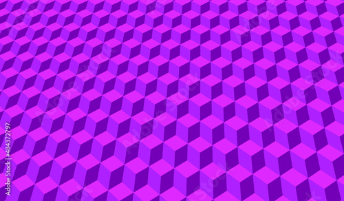 3D cube abstract purple background