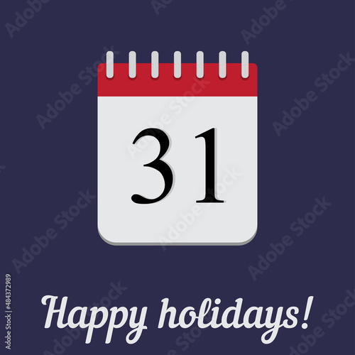 Vector illustration of Holiday Calendar vector illustration.