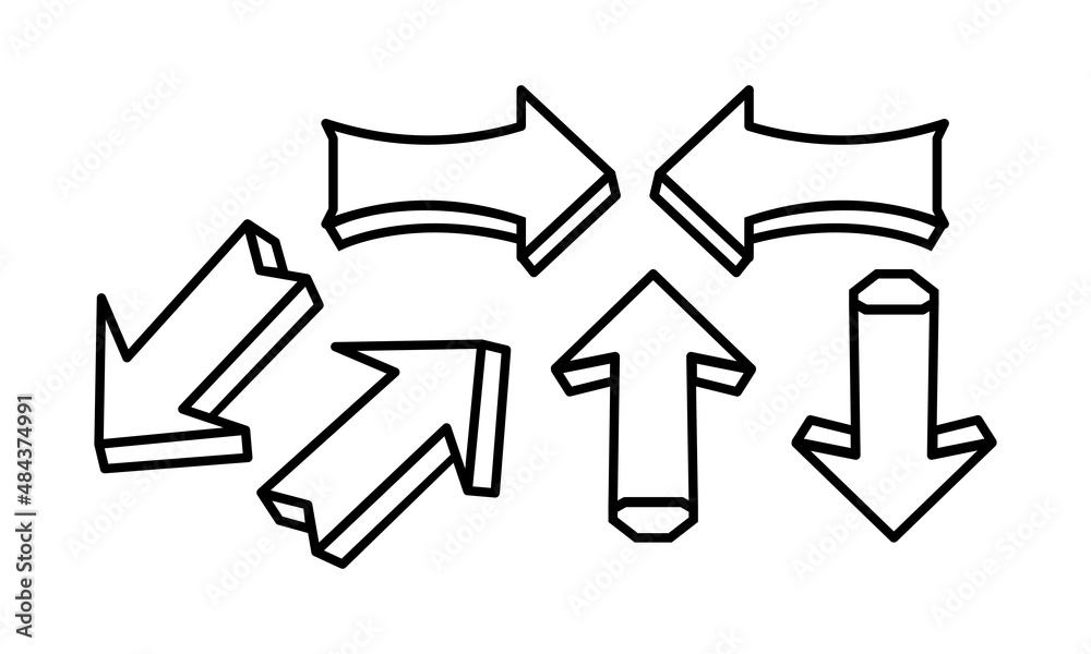 Arrow vector collection. Line art concept vector design Arrow vector collection. Line art concept vector design