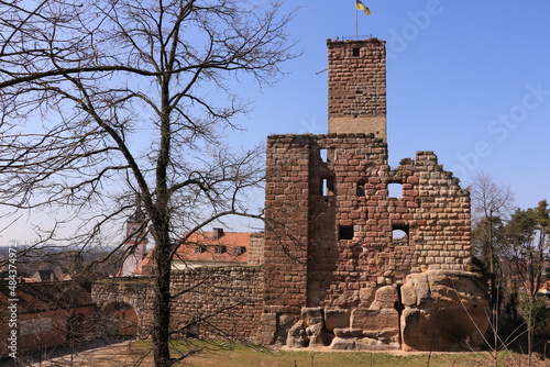 Blick auf Burg Hilpoltstein in der Altstadt von Hilpoltstein in Bayern	 photo