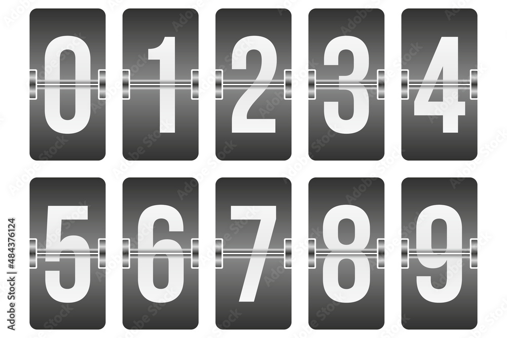 Flip black scoreboard number. Vector illustration Flip black scoreboard number. Vector illustration