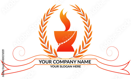 Flame With Cup & Leaf Logo.
