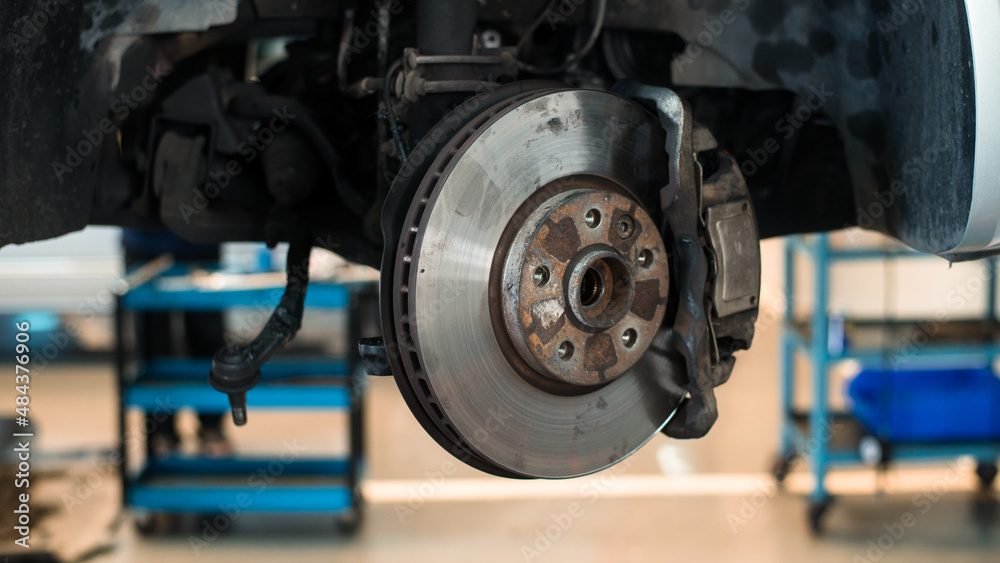 car in repair and service center