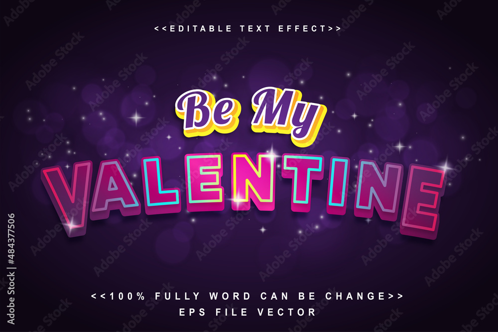 editable be my valentine text effect, perfect for promotional marketing tools.typhography logo