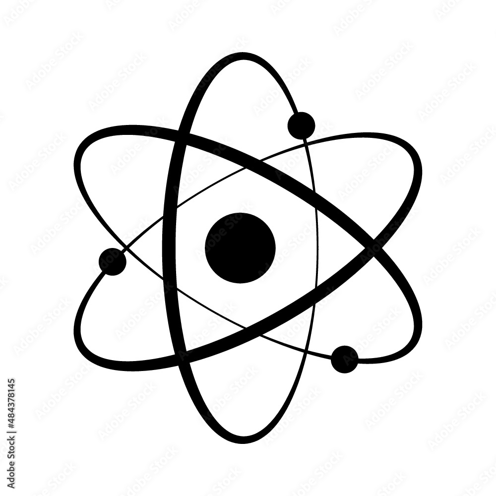 Atom icon vector. Logotype atom icon. Chemistry element. Vector icon illustration, isolated on white background