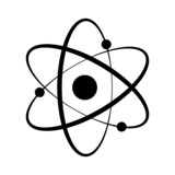 Atom icon vector. Logotype atom icon. Chemistry element. Vector icon illustration, isolated on white background