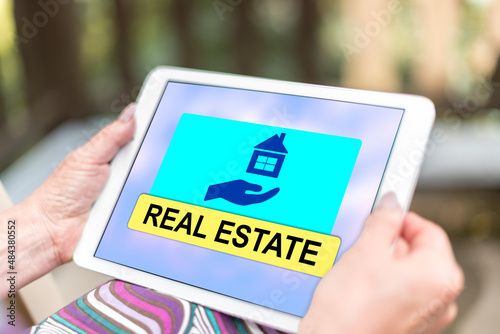 Real estate concept on a tablet
