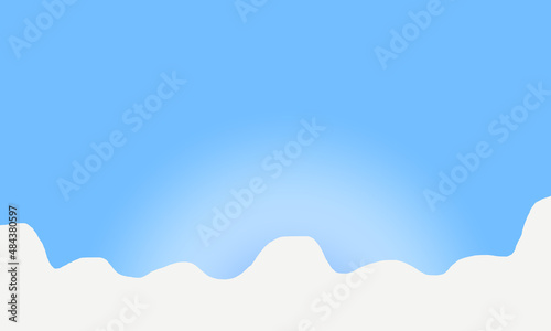 blue gradient background with white wave abstract below