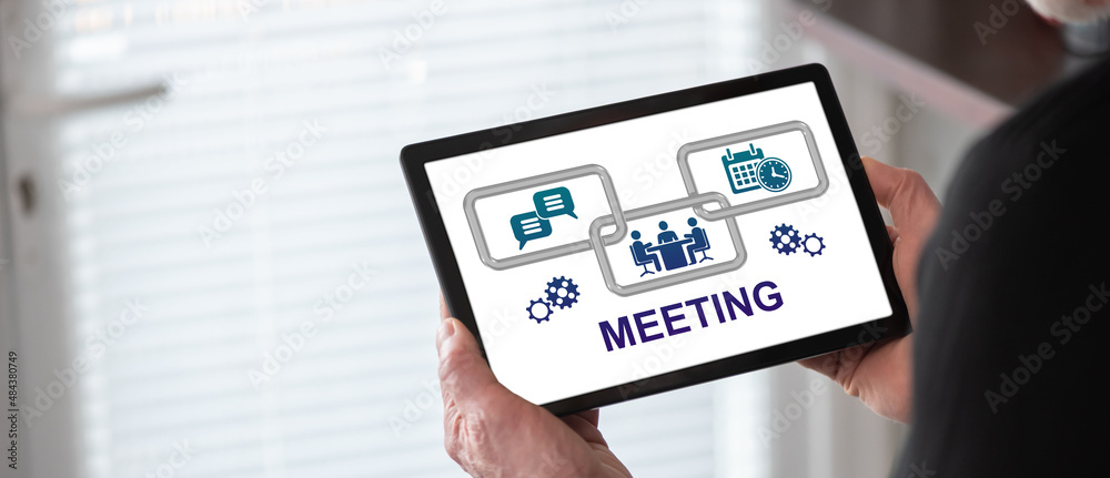 Meeting concept on a tablet