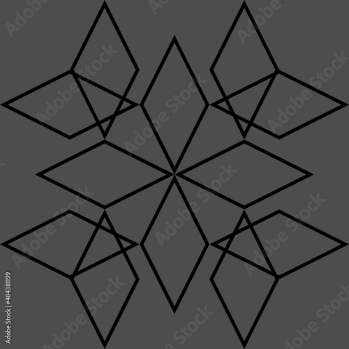 Tile black and grey vector pattern or graphic line background for seamless decoration wallpaper