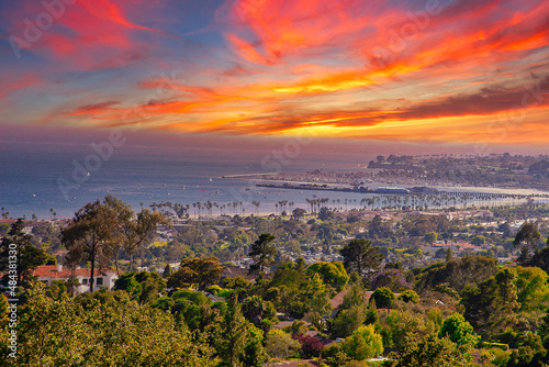 Views of Santa Barbara city from the mountains photo