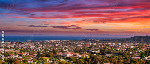 Views of Santa Barbara city from the mountains