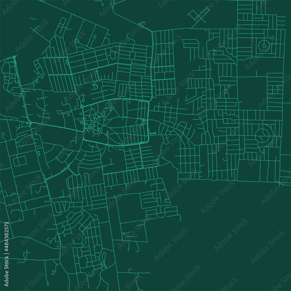 Belmopan map city poster province, green horizontal background vector map. Municipality area road map. Widescreen skyline panorama.