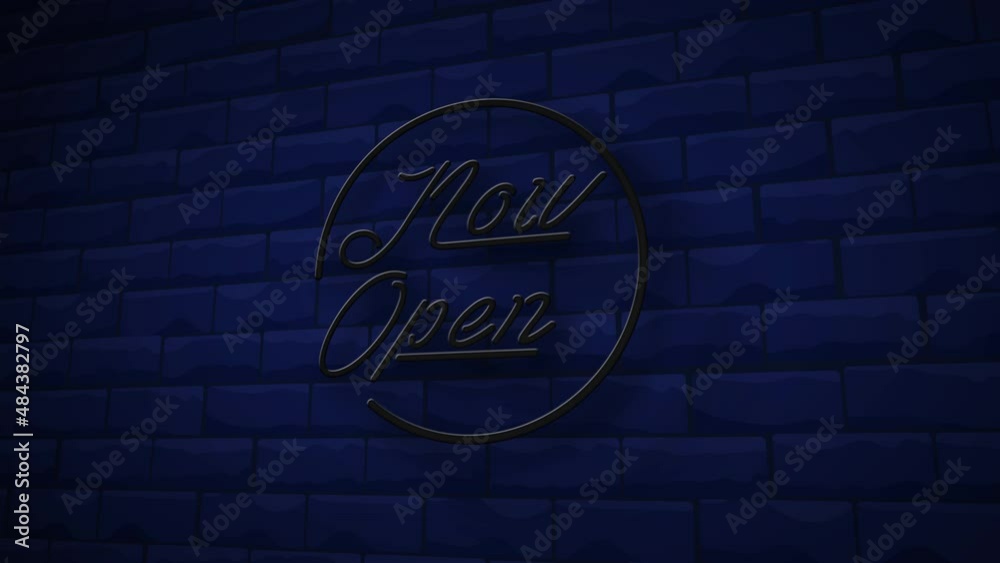 now open neon sign animation.Brick Wall Background. Stock Video | Adobe