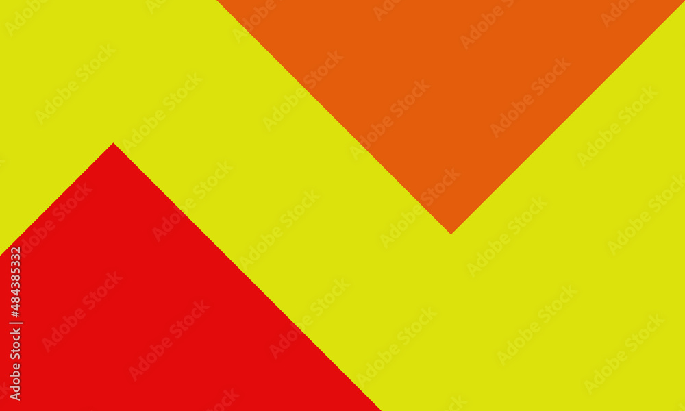 yellow background with orange and red triangles
