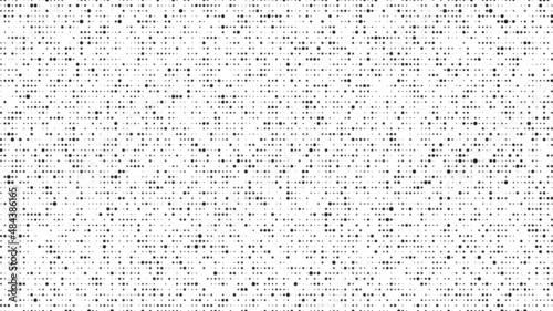 Abstract dotted white background. Grid of blinking dots. Big data visualization. Vector illustration.