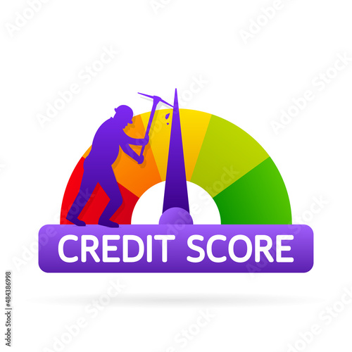 Credit score concept icon. Document concept.Vector illustration design