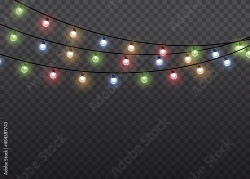 Christmas lights, glow light bulbs, xmas lamp.