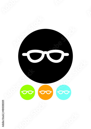 Eyeglasses sunglasses vector eyewear simple icon isolated
