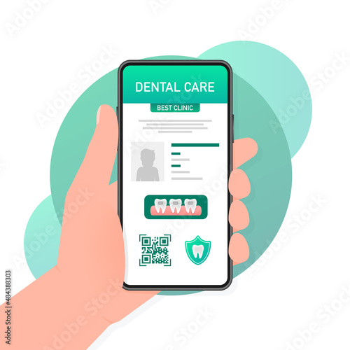 Dental care concept. Credit card icon. Vector design. Medical insurance card icon
