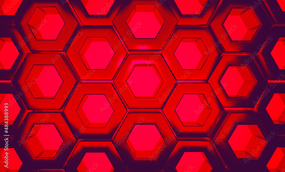 Geometric hexagon Abstract 3d render Geometric hexagon Abstract 3d render