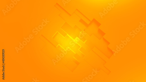 Geometric shapes Futuristic background orange ligth photo