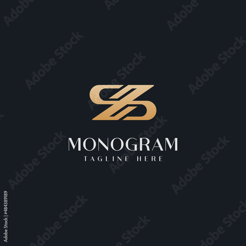 Initial SZ ZS Z S Monogram Logo Template. Initial Based Letter Icon Logo
