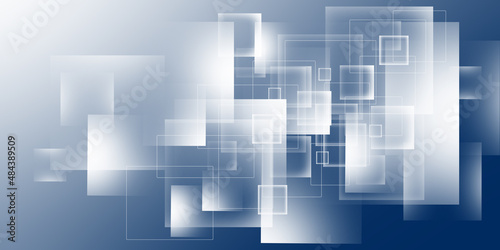 Abstract blue background with square shapes. Blue abstract rounded square tech background 