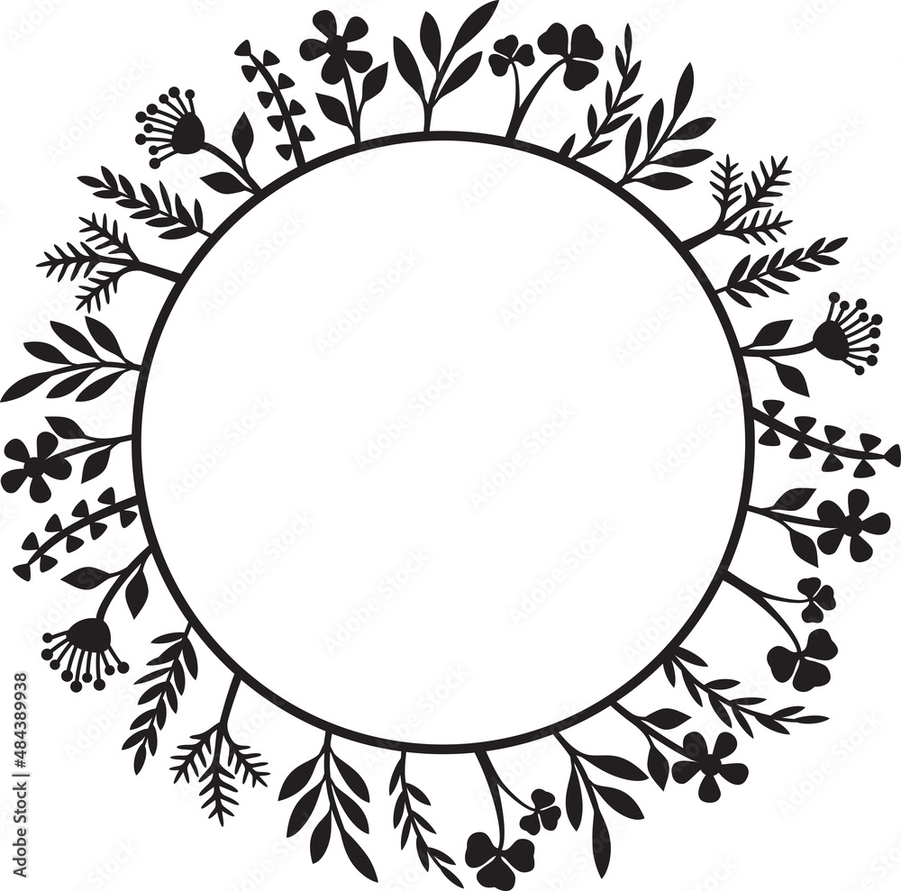 Floral wreath (flower circle). Vector illustration Floral wreath (flower circle). Vector illustration