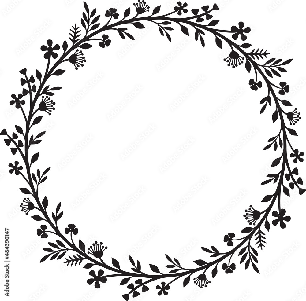 Floral wreath (flower circle). Vector illustration Stock Vector | Adobe ...