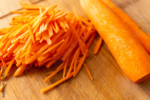 Carrots cut into strips