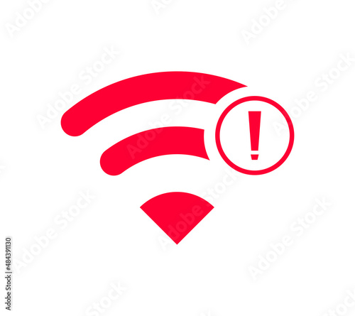 no Wireless network sign symbol icon red color