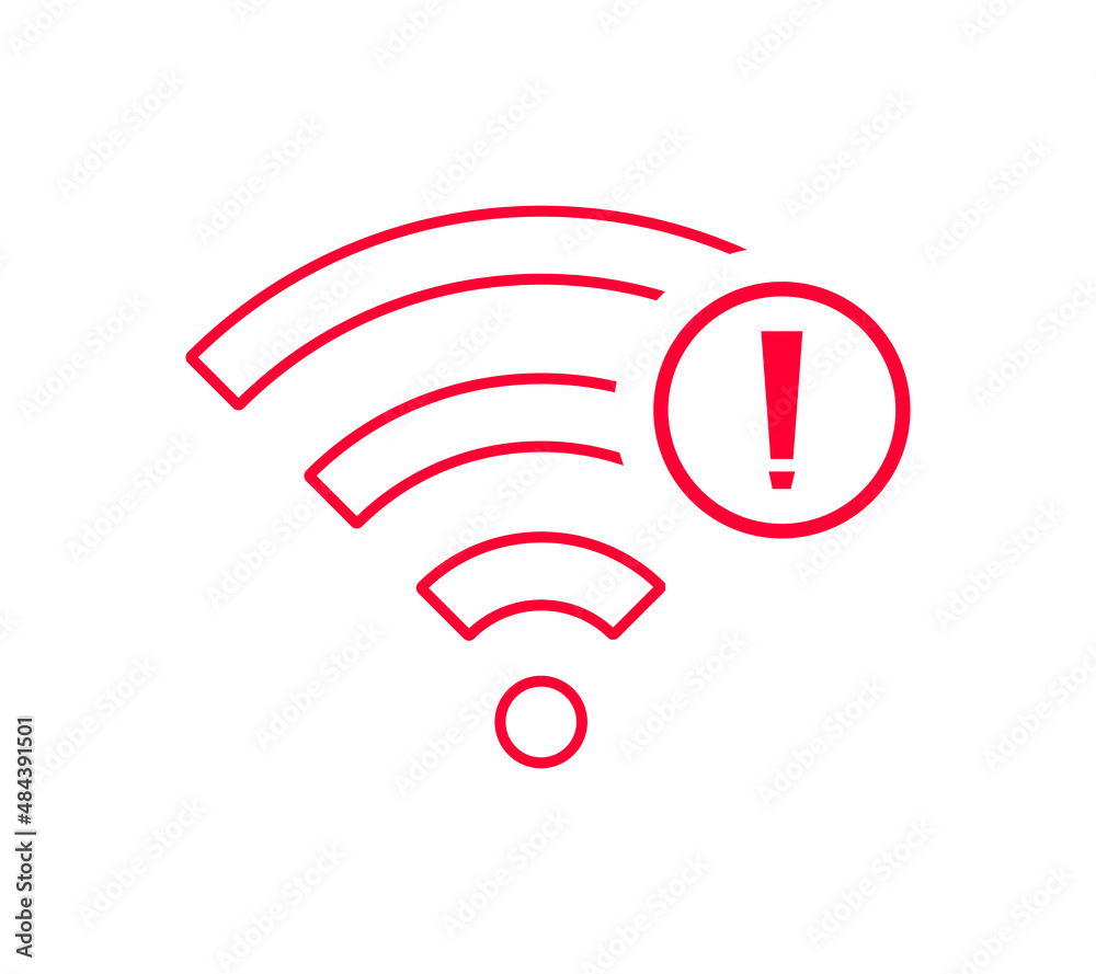 no Wireless network sign symbol icon red color