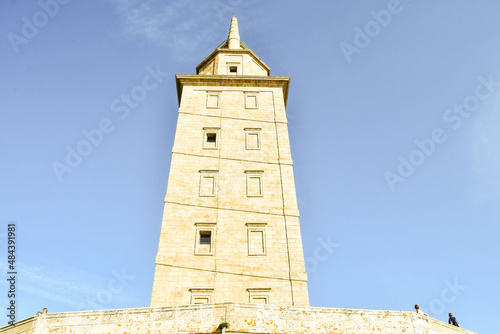 minaret of the mosque, photo as a background , in a coruna north spain, galicia, spain, europe