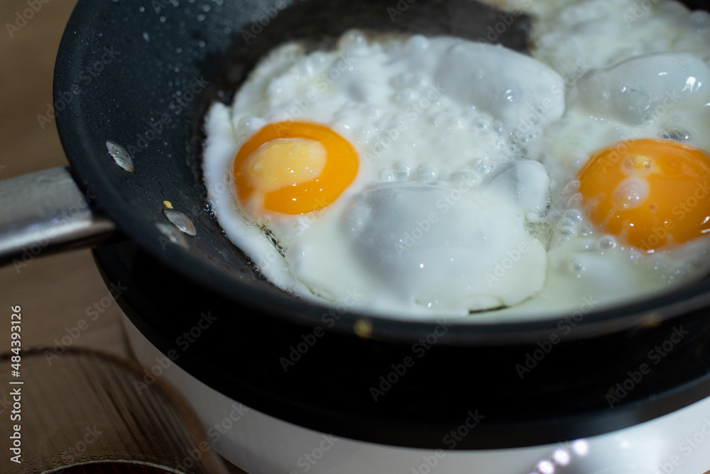 breakfast fried egg and hot coffee home made breakfast fried egg and hot coffee home made