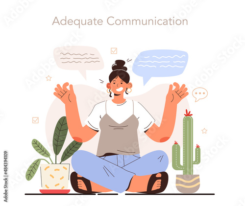 Soft skills concept. Employee with a competent formulation and adequate