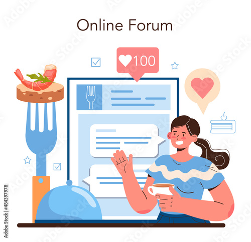 Food critic online service or platform. Professional writer making review