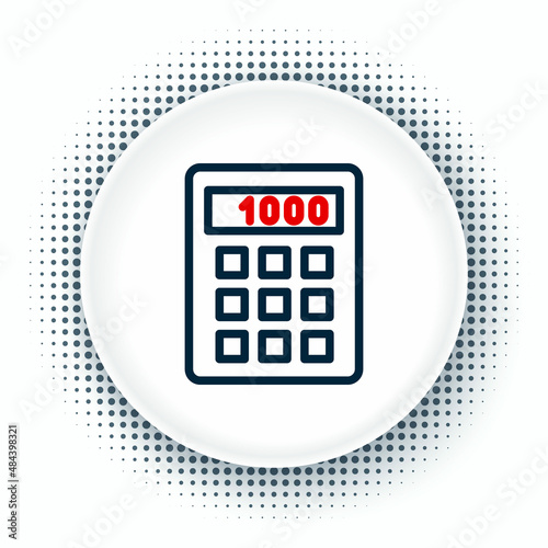 Line Calculator icon isolated on white background. Accounting symbol. Business calculations mathematics education and finance. Colorful outline concept. Vector