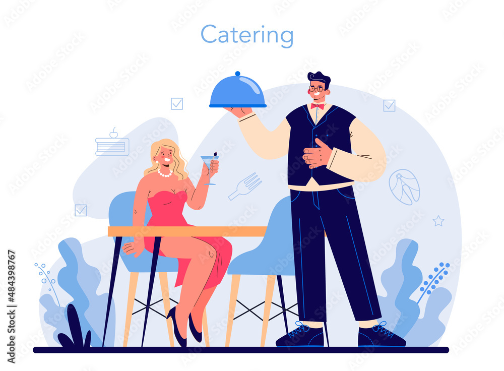 Waiter concept. Restaurant staff in the uniform, catering service. Waiter concept. Restaurant staff in the uniform, catering service.