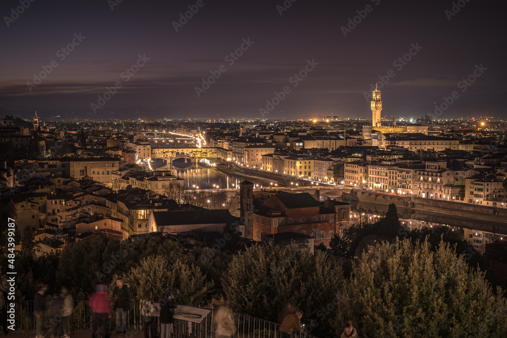 View of florence by night at high quality. View of florence by night at high quality.