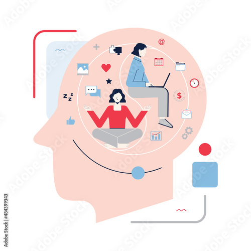 Work life balance concept. Career and personal life on a scales