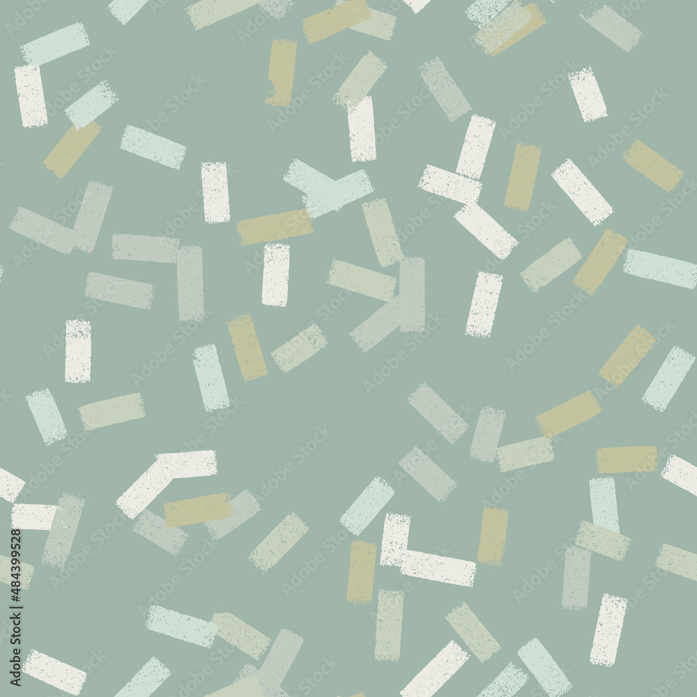 Green hand drawn seamless texture design for backgrounds, fabrics and wrapping paper, vector illustration