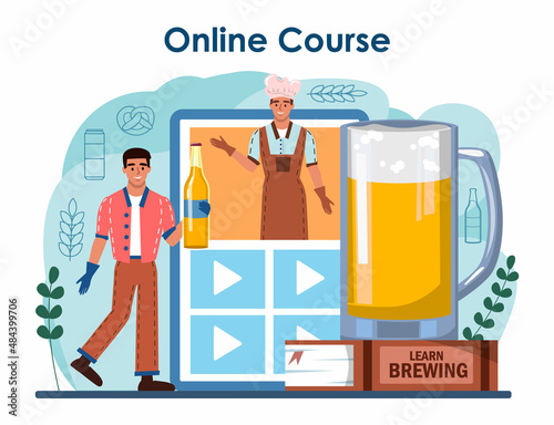 Brewery online service or platform. Craft beer production. Beerhouse