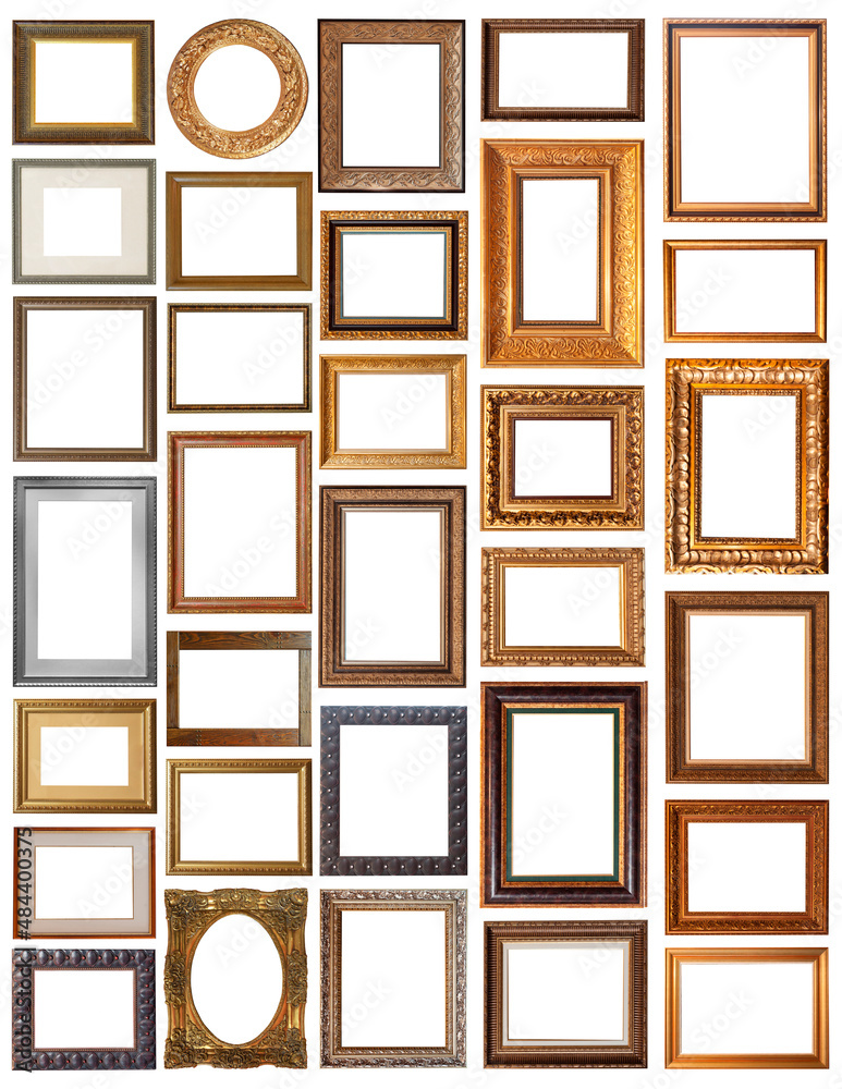 set of picture frames isolated on white background set of picture frames isolated on white background