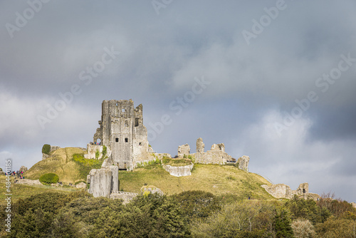 Ruins of Corfe Castle  Dorset  England