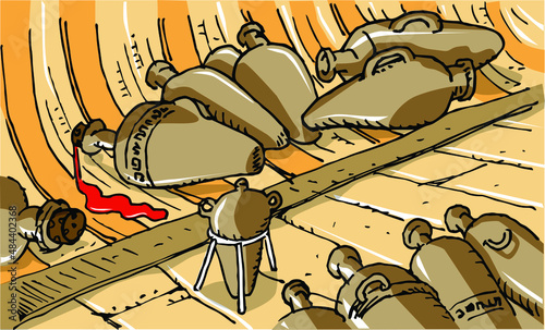 amphora ships in the cellar