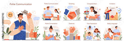Soft skills set. Business people or employees with communication skill