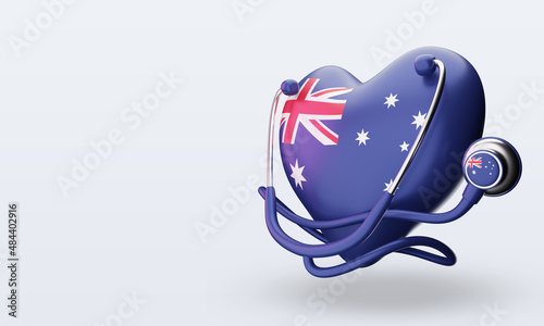 3d world health day Australia flag rendering right view